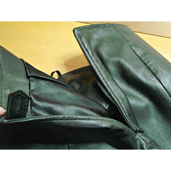 NEW Harve Benard Womens Genuine Leather Skirt Size 8 Black PL Polyester Lining - Picture 6 of 11